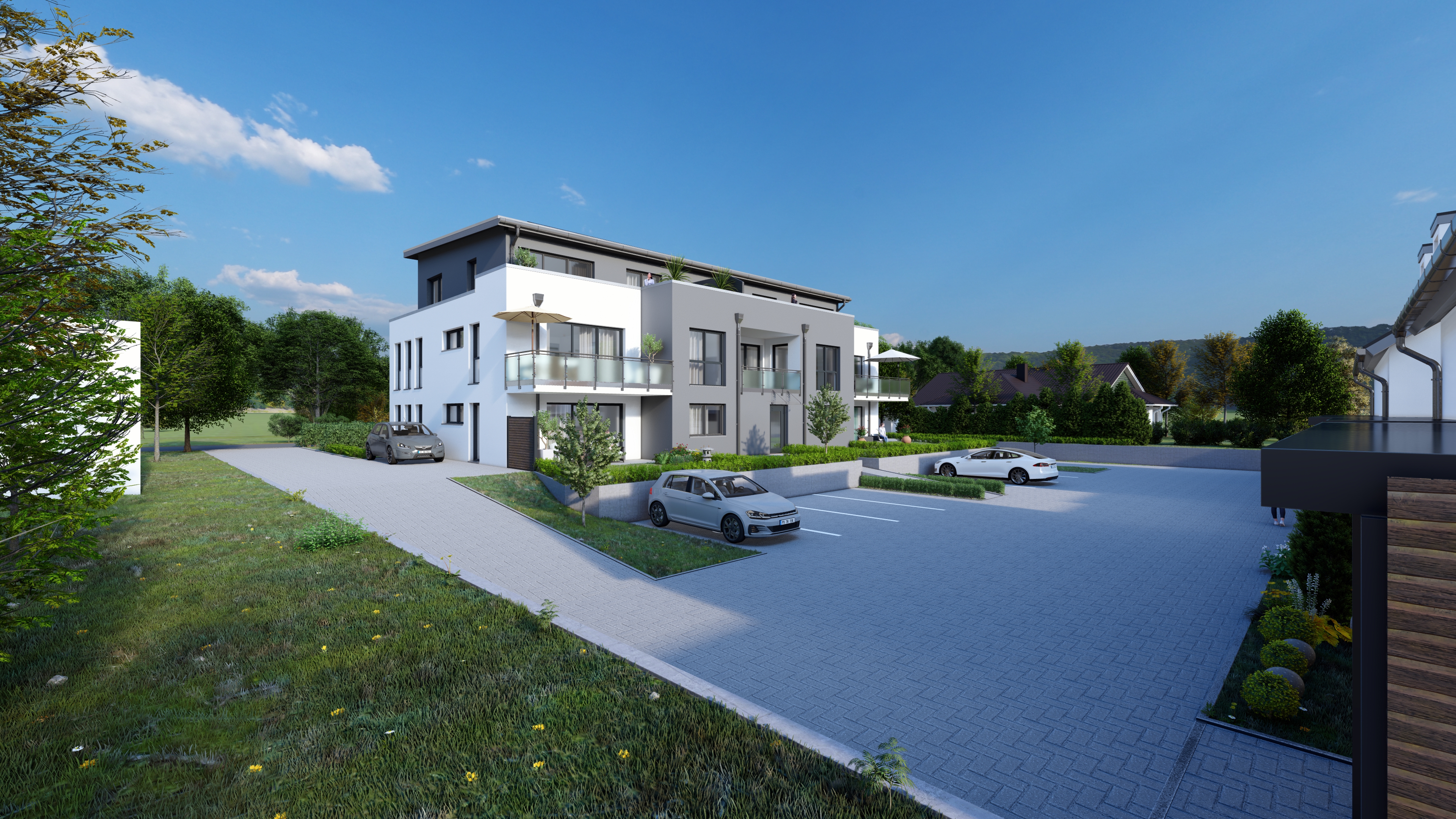 MFH Garten mit DHH Eingang