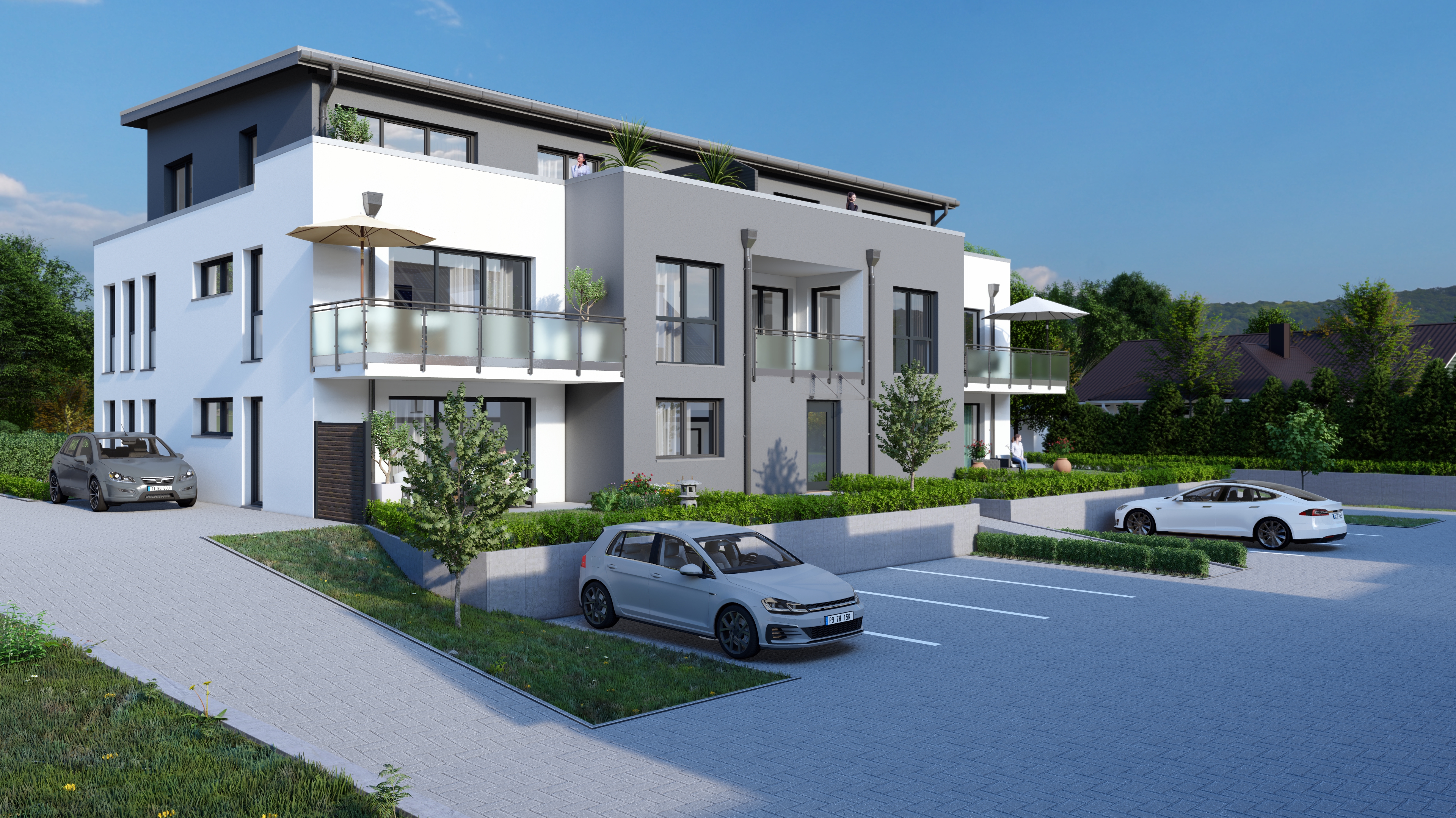 Mehrfamilienhaus Garten